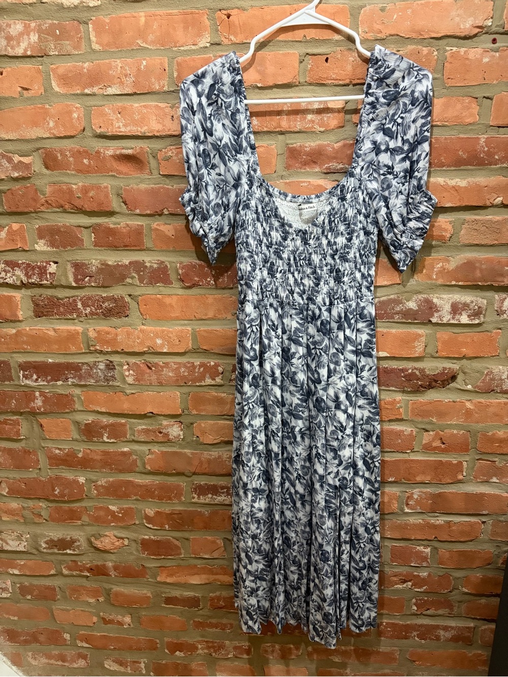 Abercrombie blue floral midi dress
